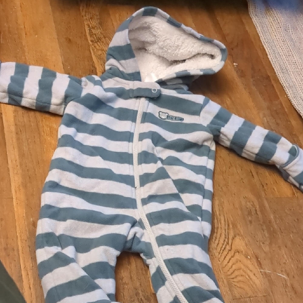 Carter's Blue and White Striped Footie One Piece